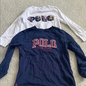 Polo by Ralph Lauren Blue and White Long Sleeve Tees